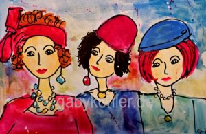 Drei mit Stiel original Aquarell